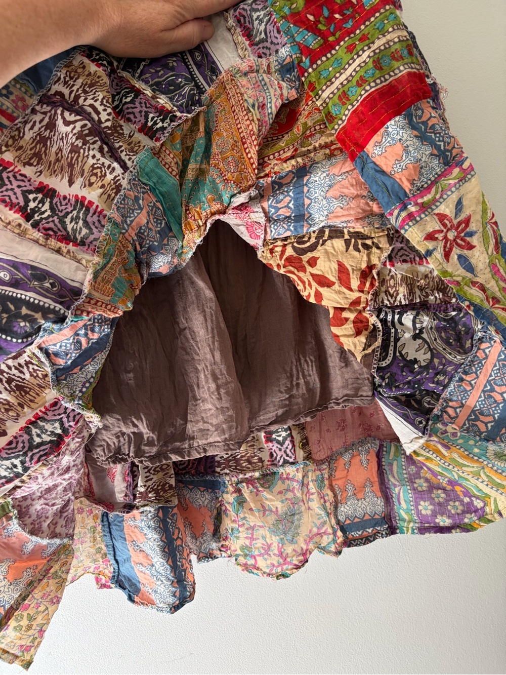 Patchwork Cotton Colorful Pull On Boho Festival Maxi Skirt - Picture 4 of 13